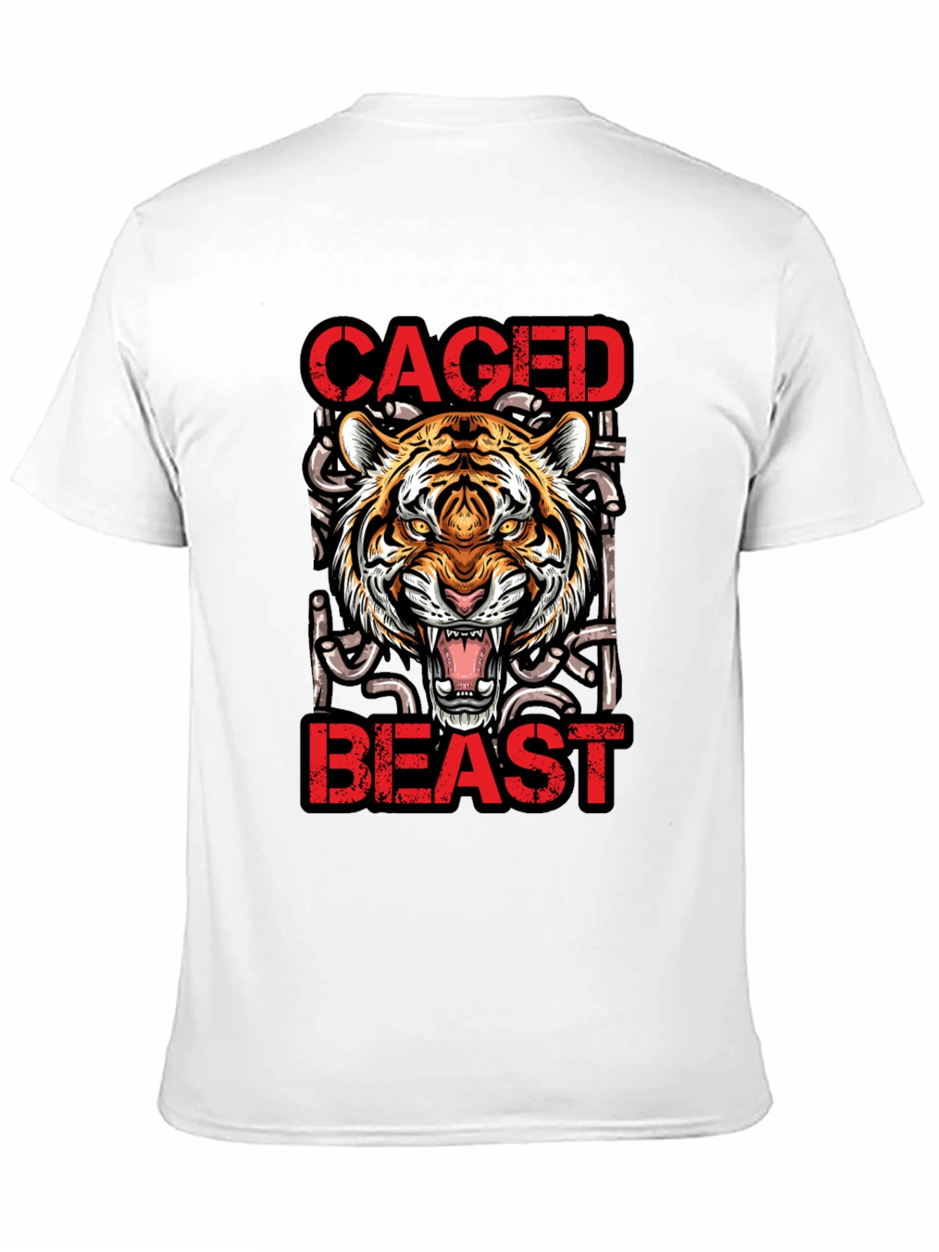 Caged Beast Tiger Graphic Tee - Unleash Your Wild Side!