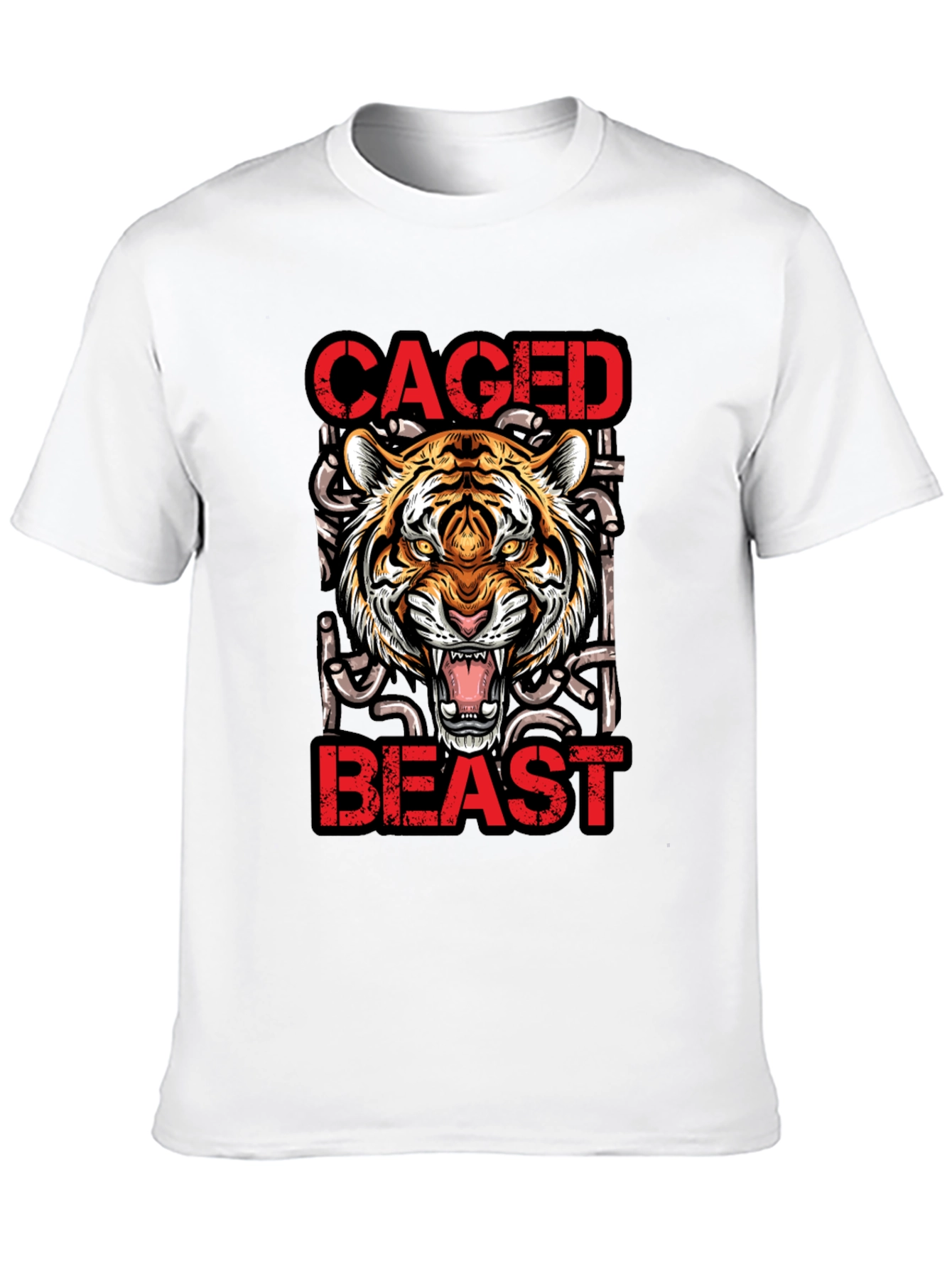 Caged Beast Tiger Graphic Tee - Unleash Your Wild Side!