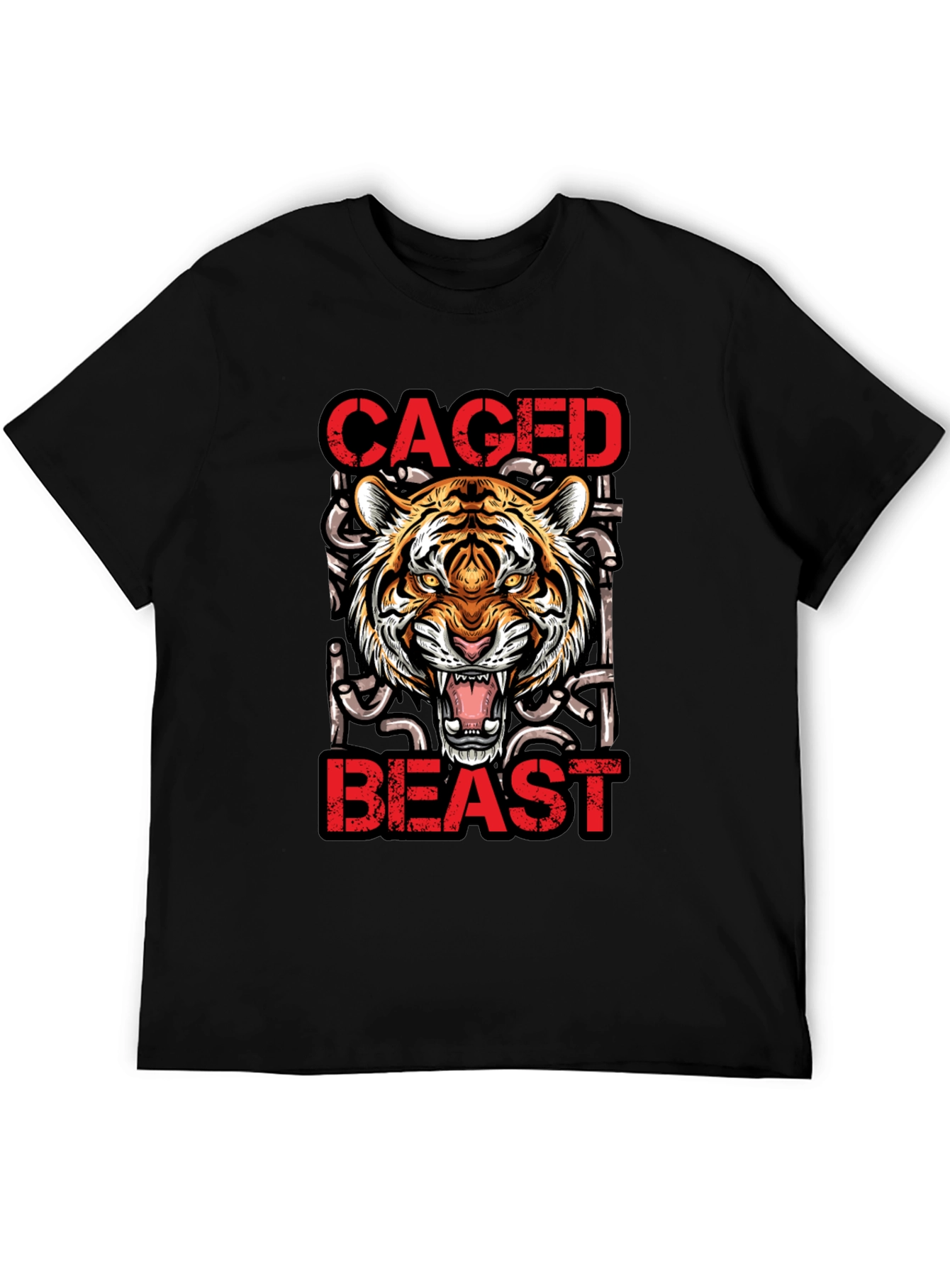 Caged Beast Tiger Graphic Tee - Unleash Your Wild Side!