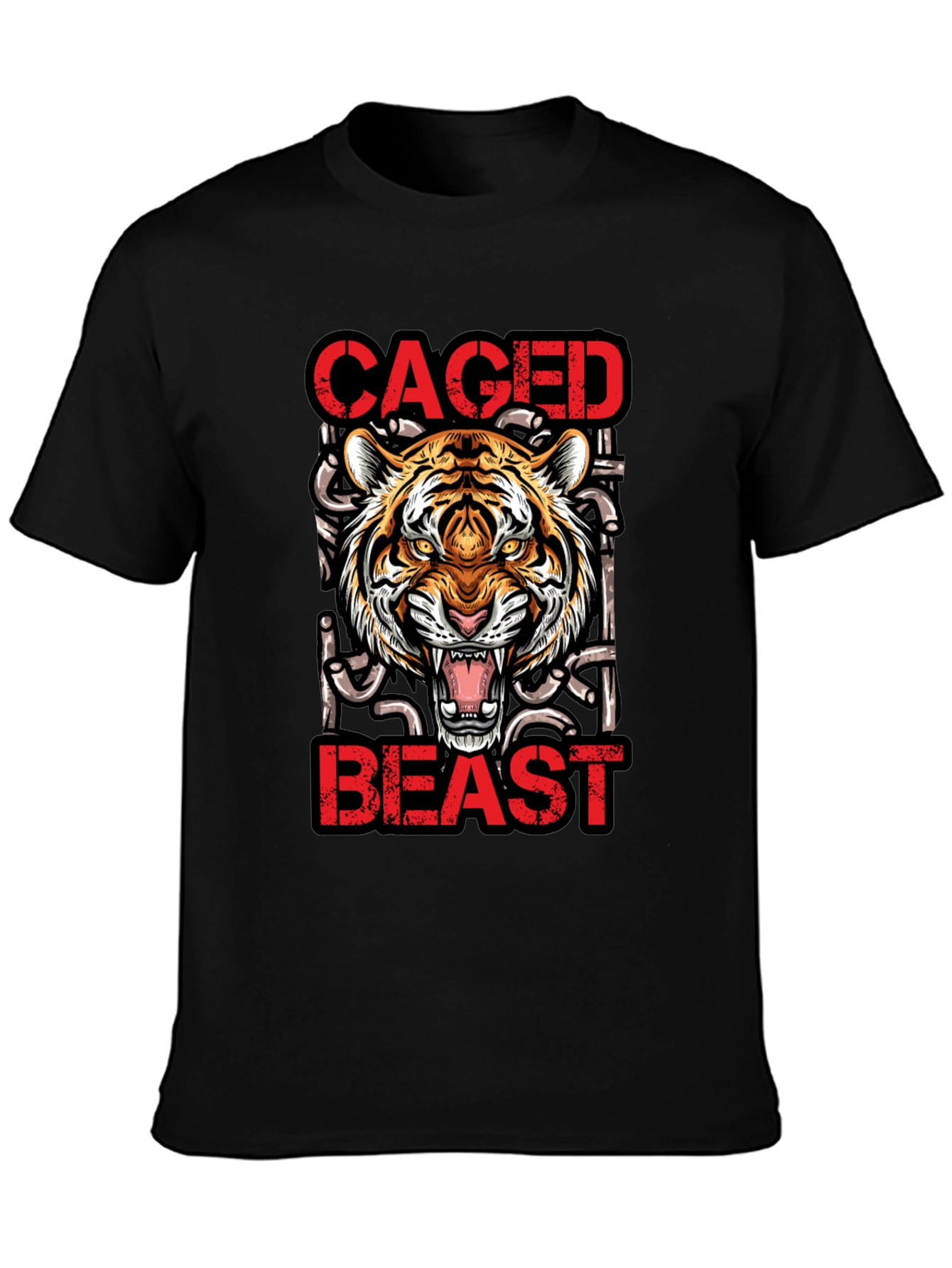 Caged Beast Tiger Graphic Tee - Unleash Your Wild Side!