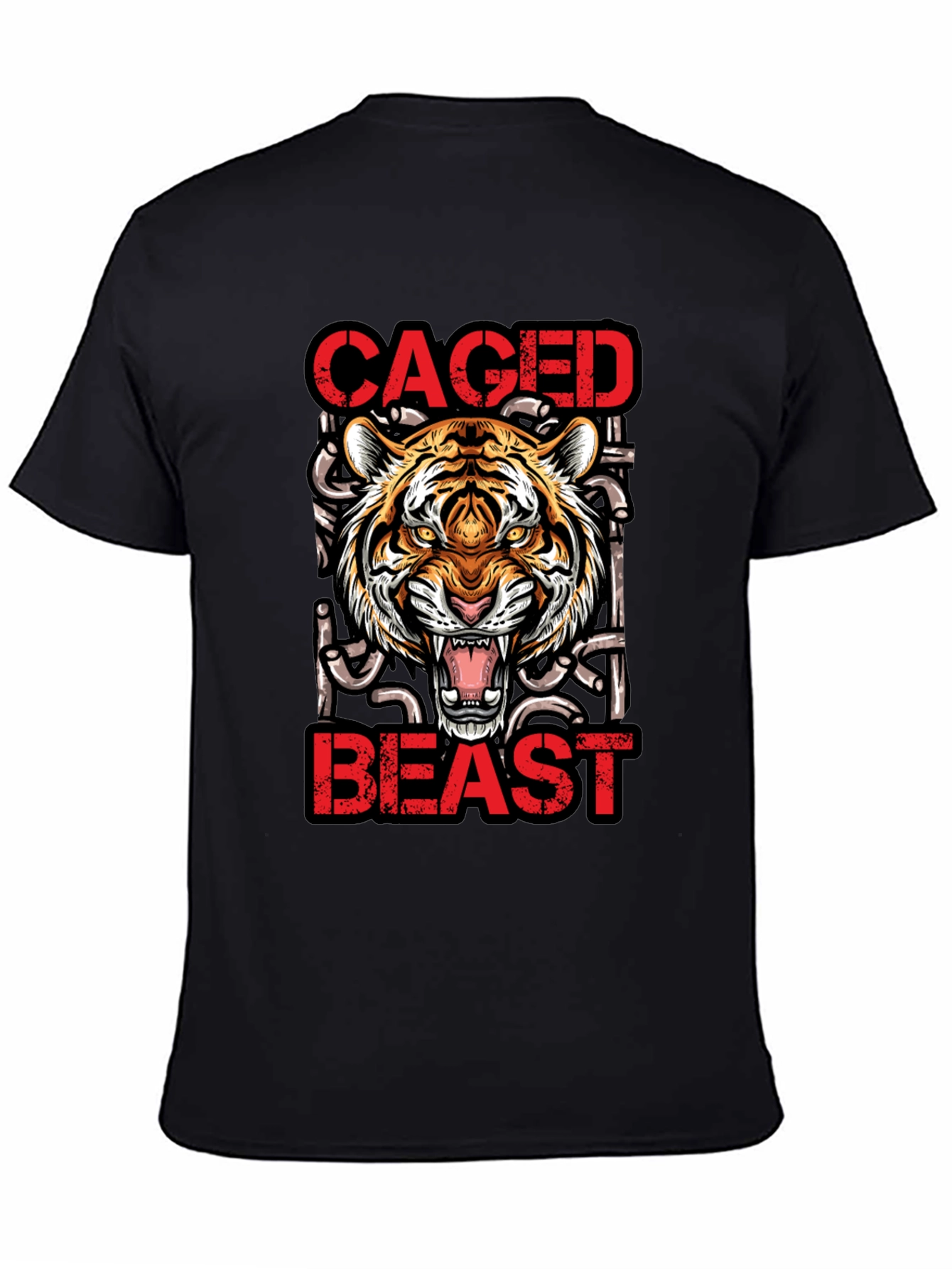 Caged Beast Tiger Graphic Tee - Unleash Your Wild Side!