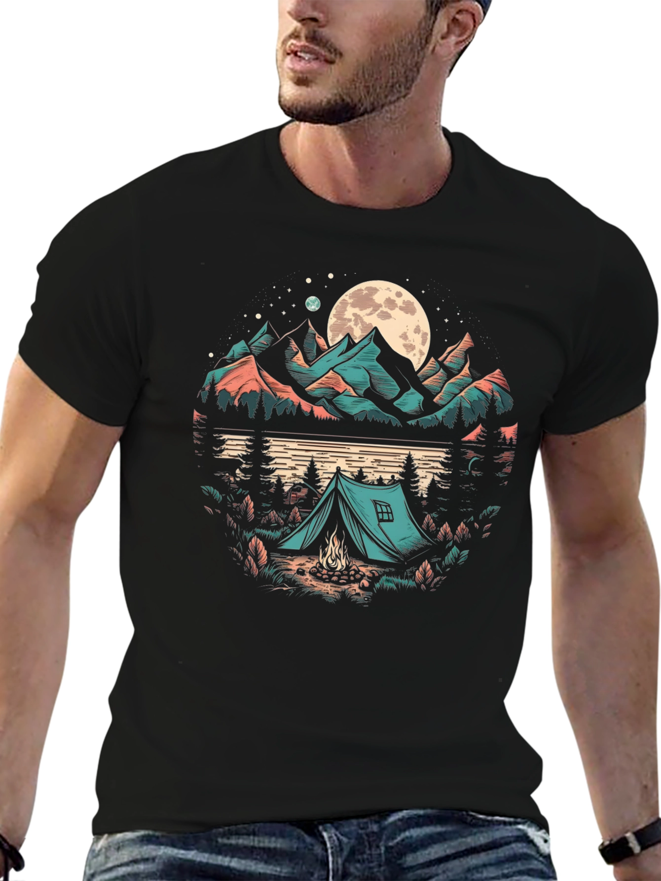 Camping Under the Moon Graphic Tee
