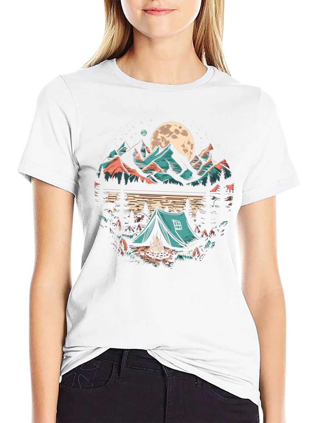 Camping Under the Moon Graphic Tee