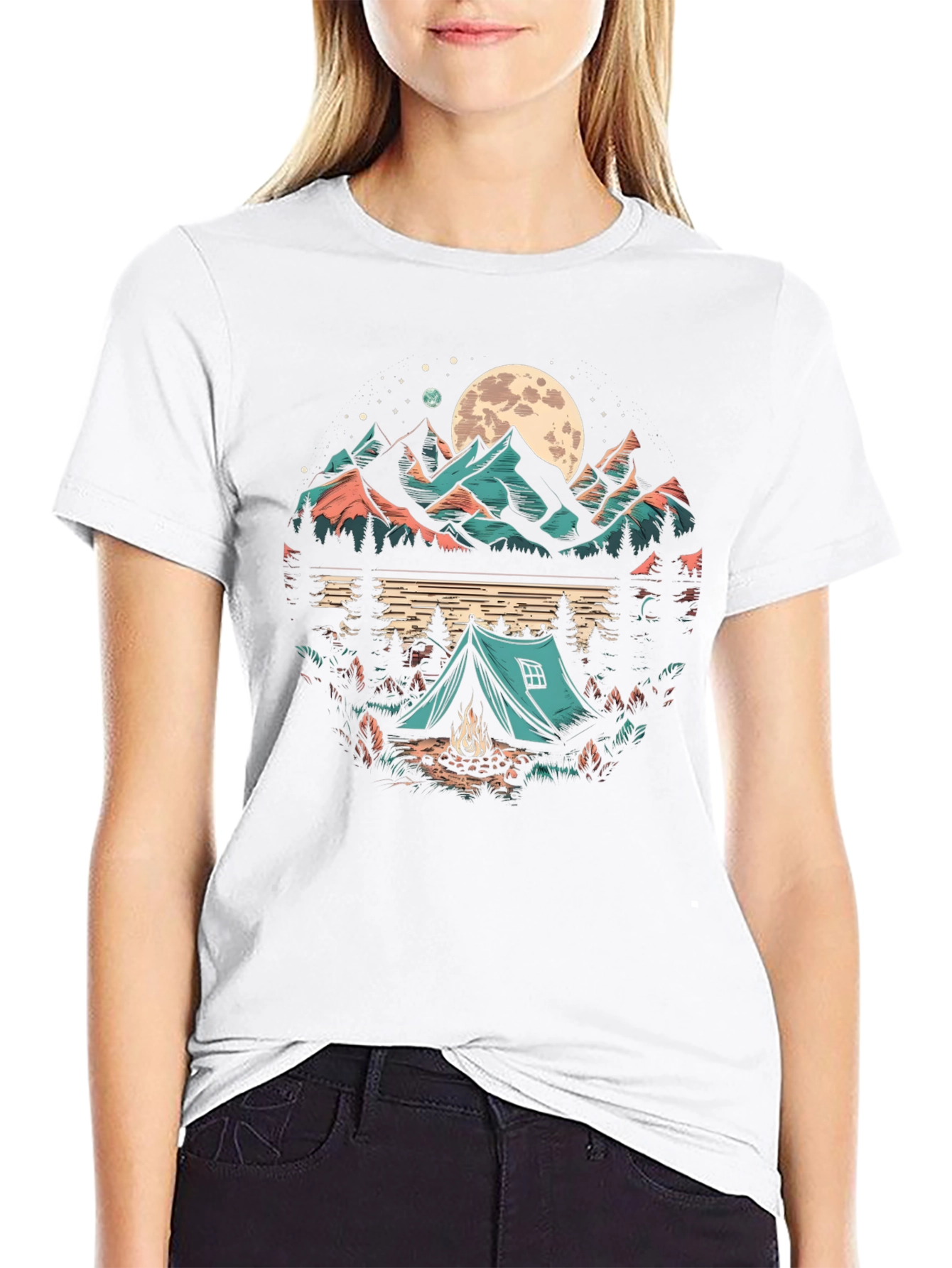 Camping Under the Moon Graphic Tee