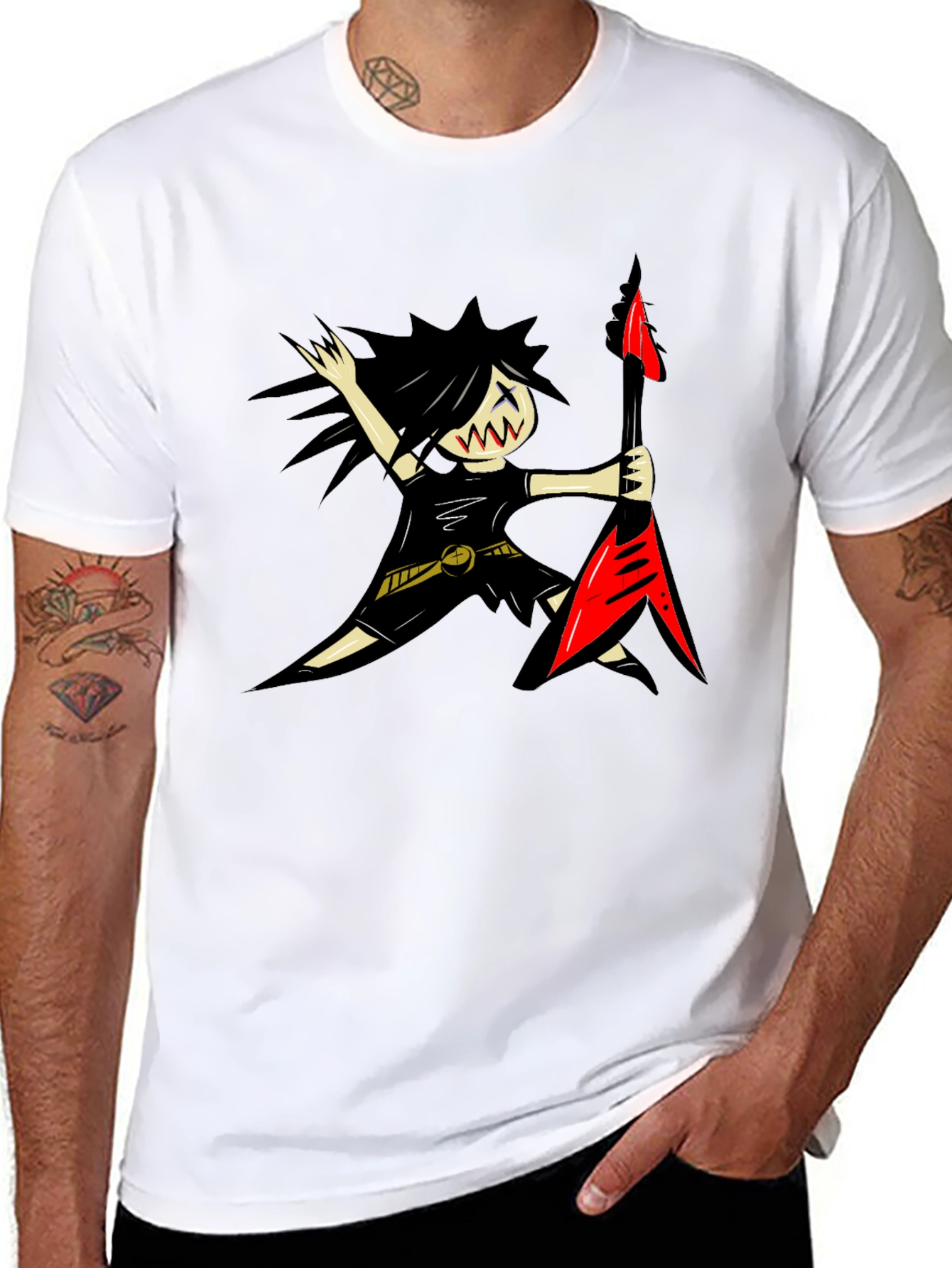 Cartoon Rocker T-Shirt - Fun Music Lover Tee