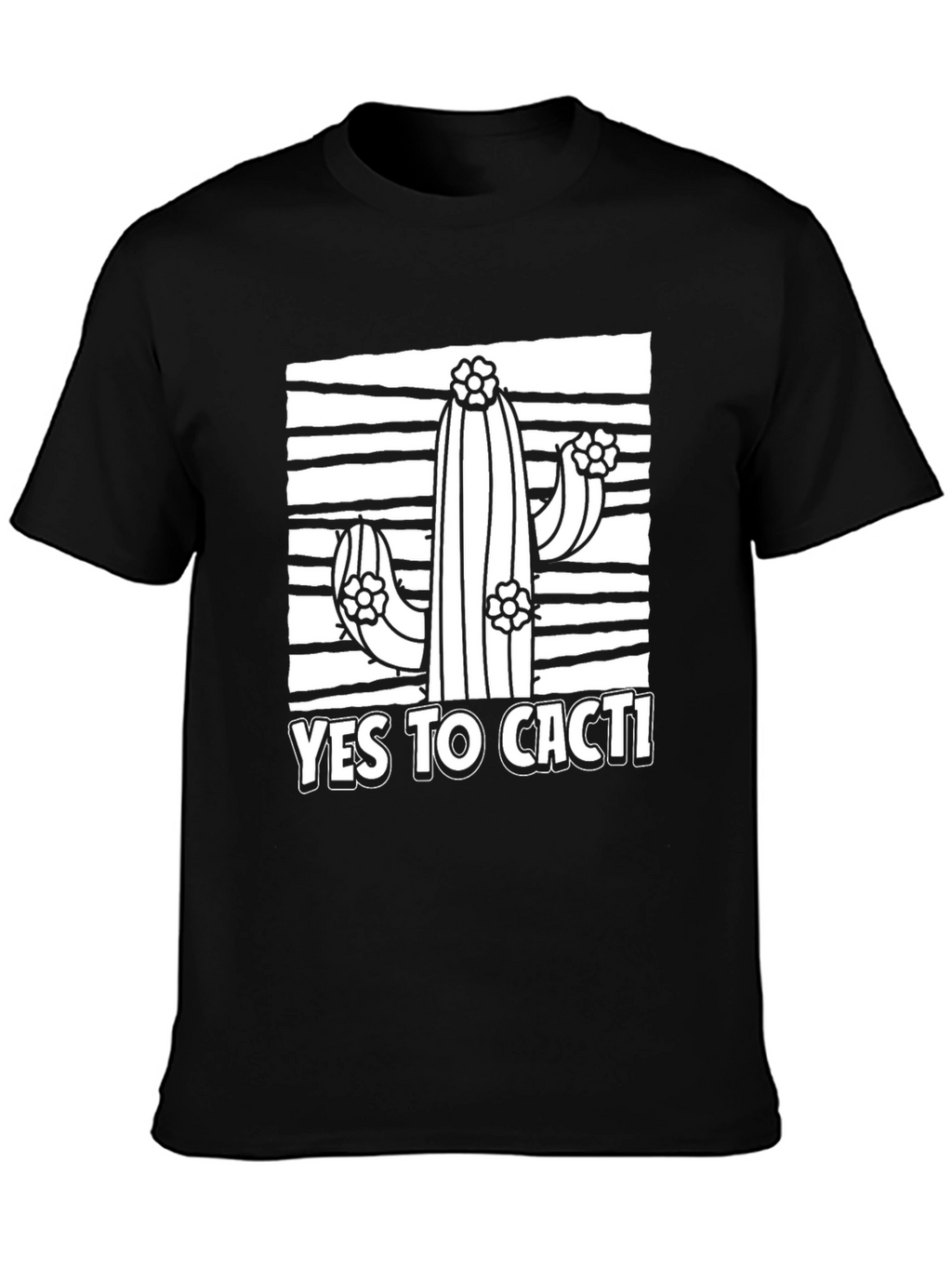 Yes to Cacti Graphic T-Shirt - Black