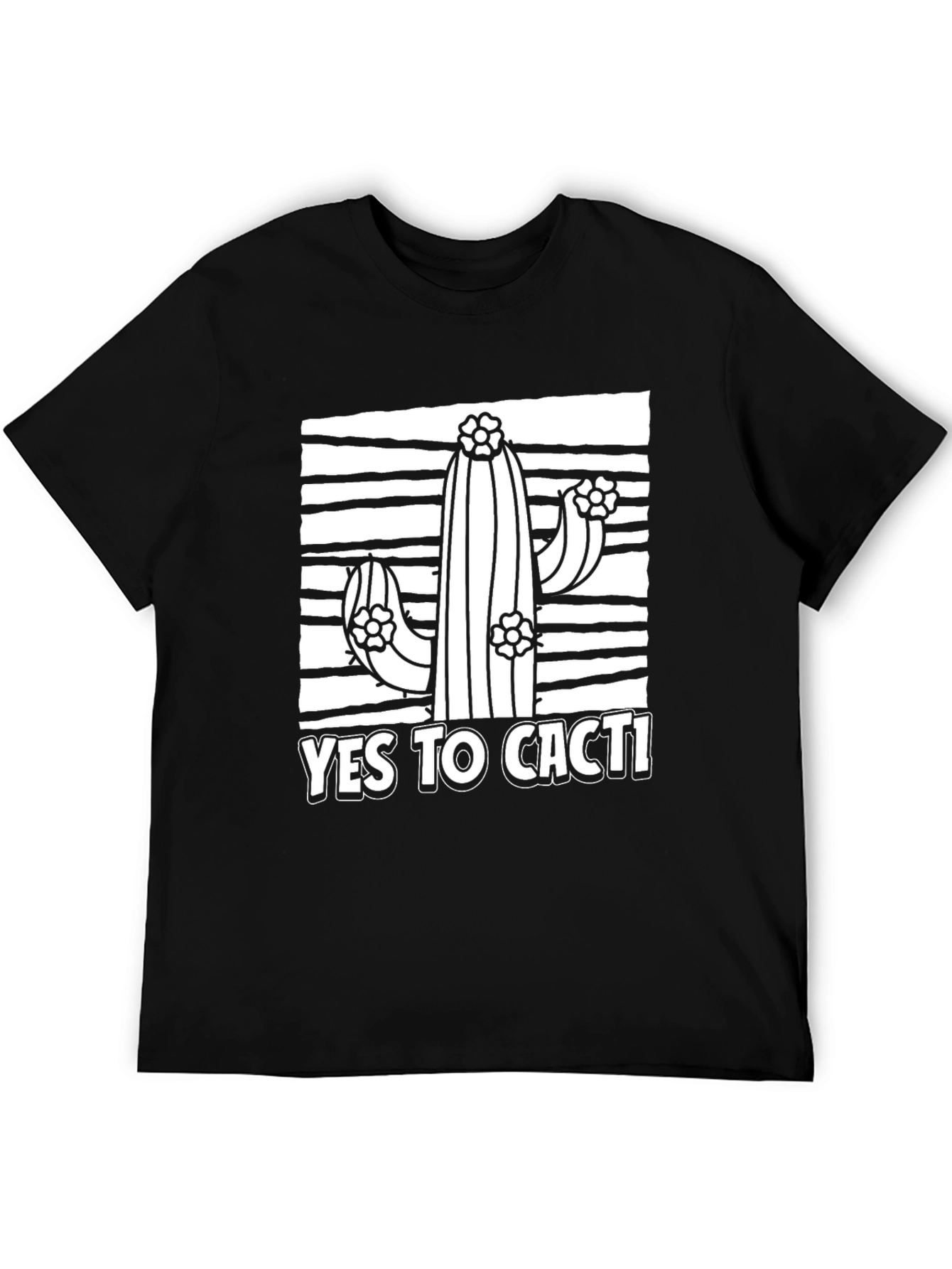 Yes to Cacti Graphic T-Shirt - Black