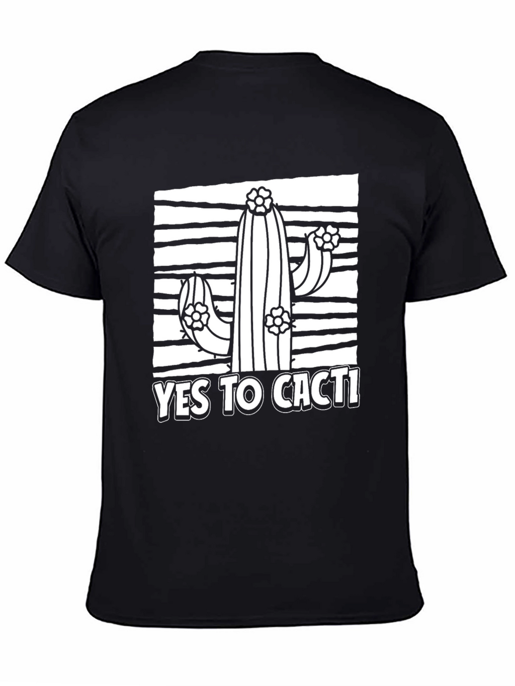 Yes to Cacti Graphic T-Shirt - Black