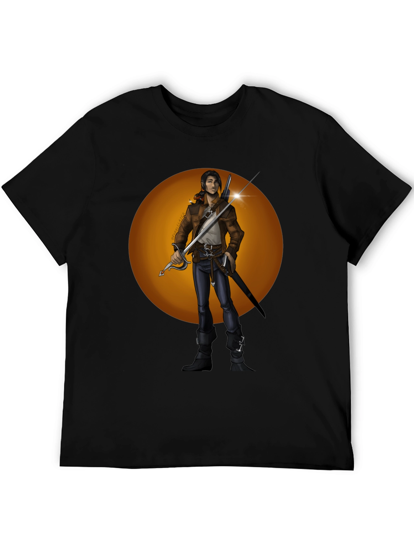 Fantasy Swordsman Graphic T-Shirt
