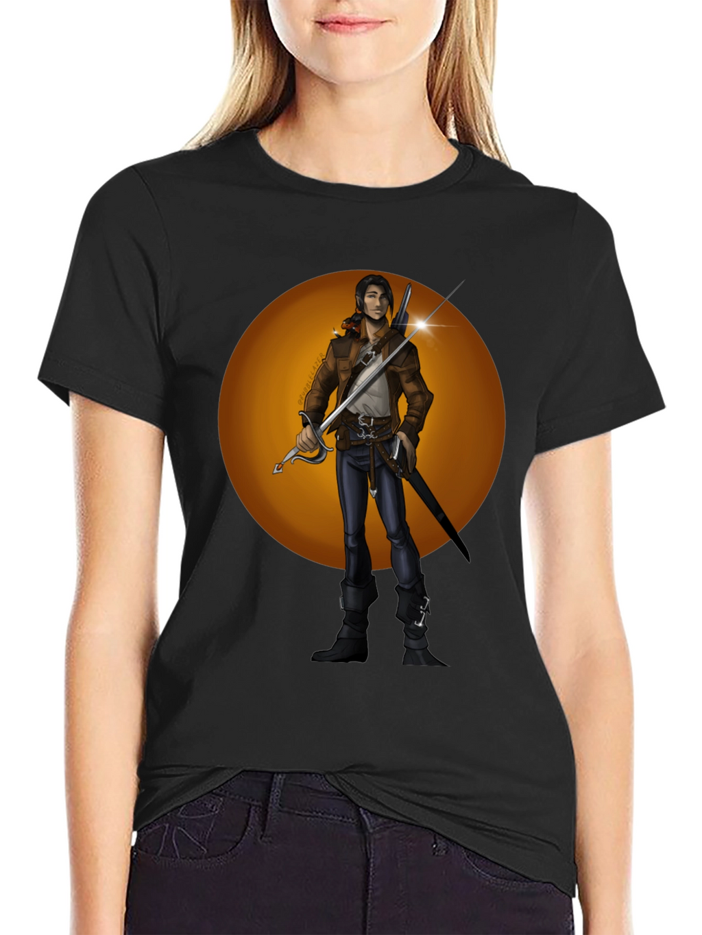Fantasy Swordsman Graphic T-Shirt