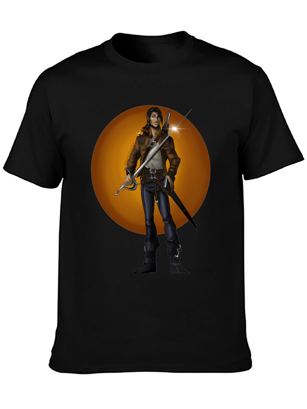 Fantasy Swordsman Graphic T-Shirt