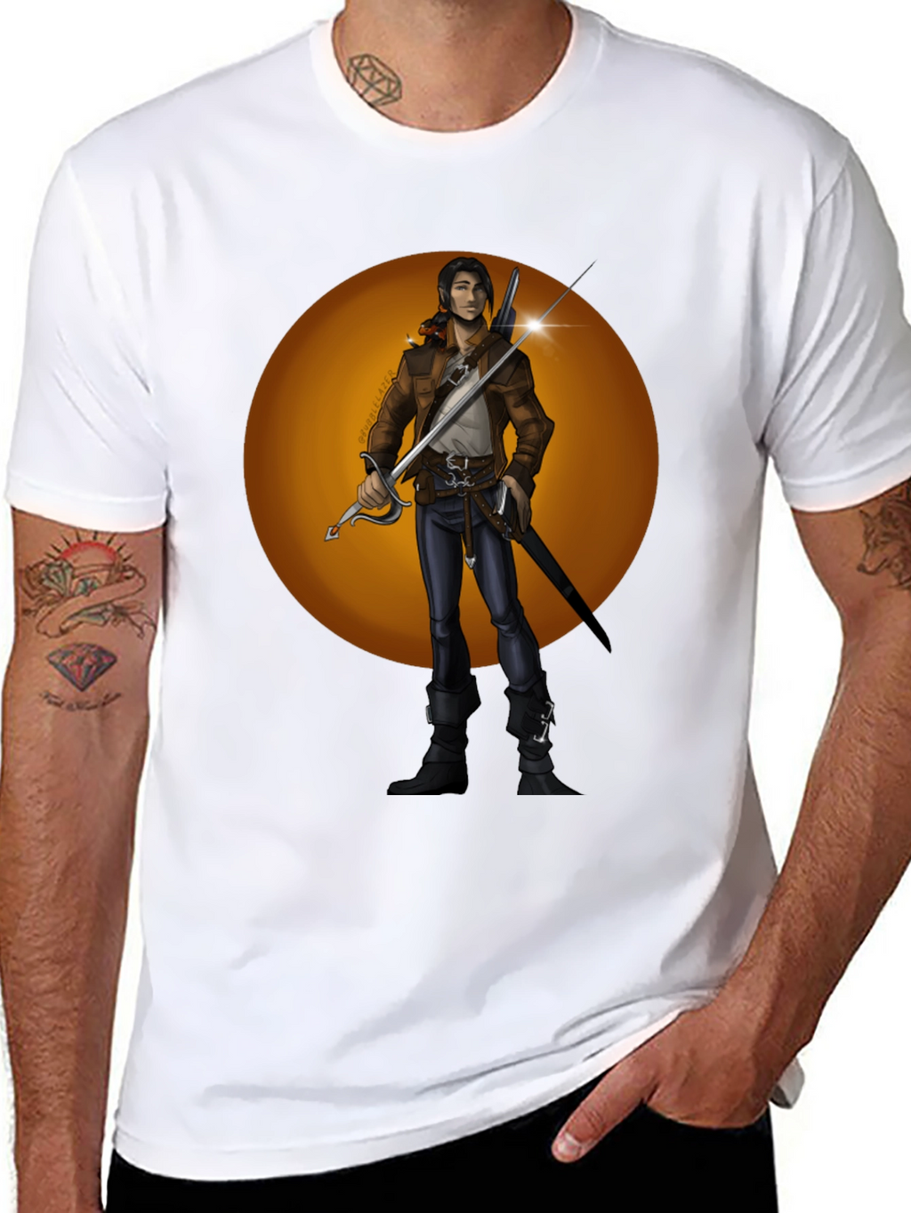 Fantasy Swordsman Graphic T-Shirt
