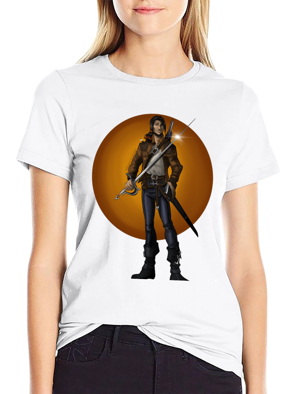 Fantasy Swordsman Graphic T-Shirt
