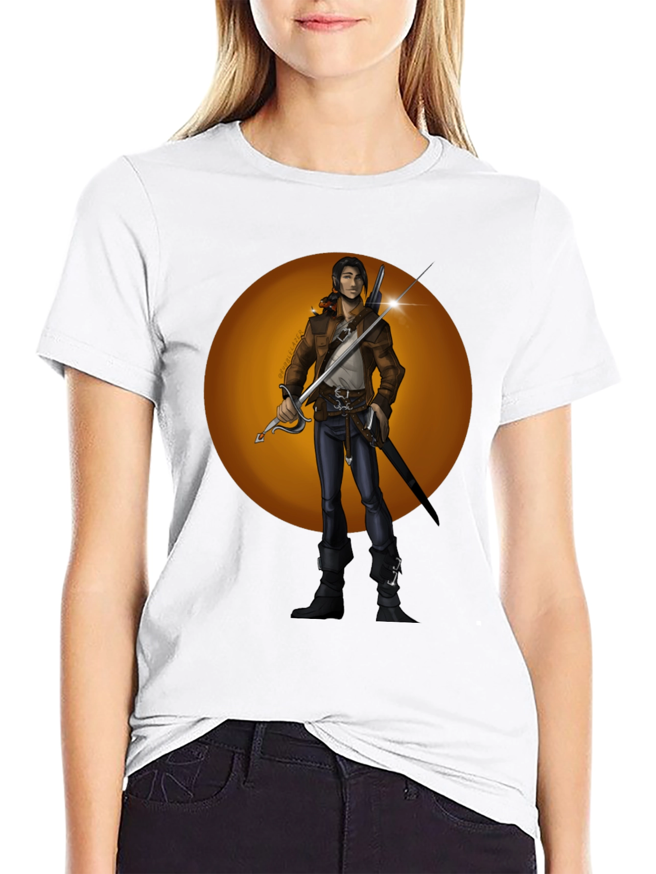 Fantasy Swordsman Graphic T-Shirt
