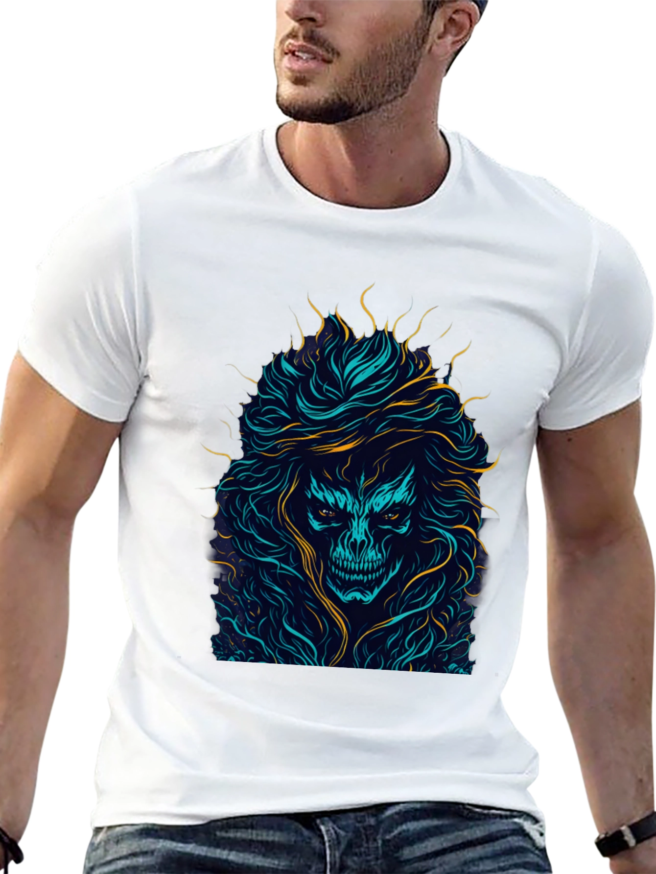Skull Graphic Print Black T-Shirt