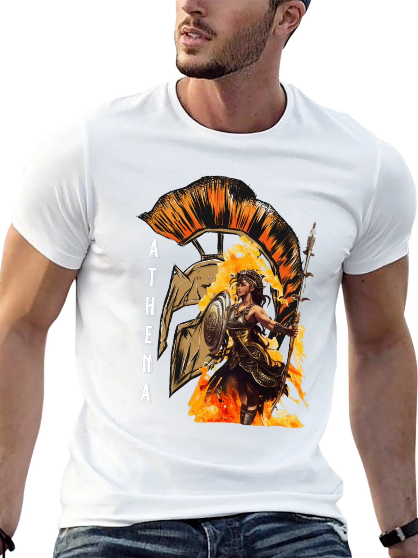 Athena Warrior T-Shirt - Ancient Greek Mythology Tee
