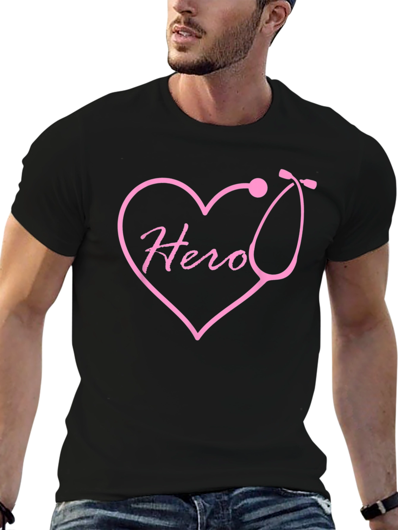 Hero Nurse Heart Stethoscope T-Shirt