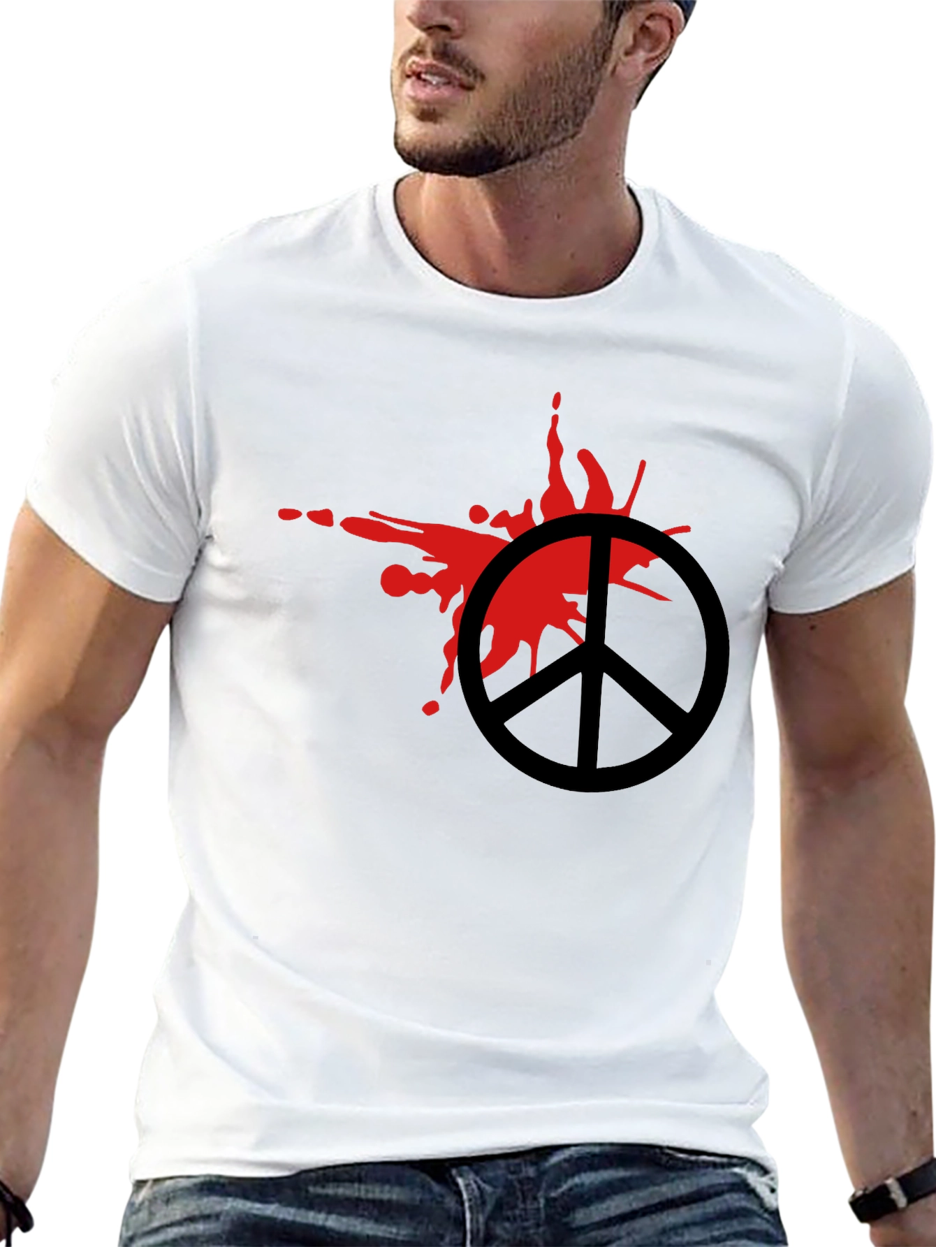 Peace Symbol Graphic Tee - Black