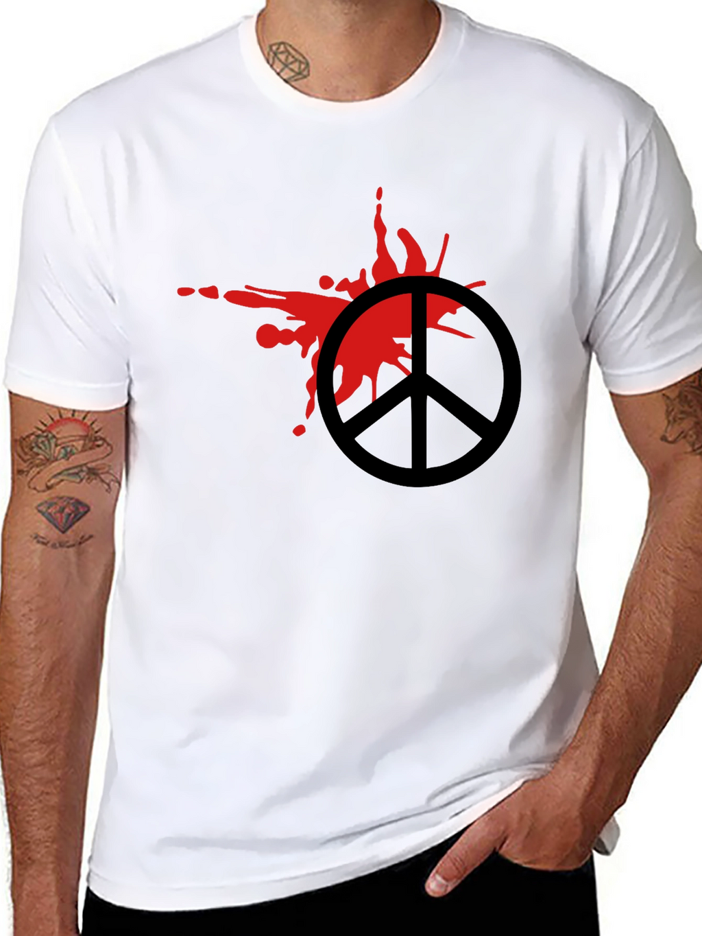 Peace Symbol Graphic Tee - Black