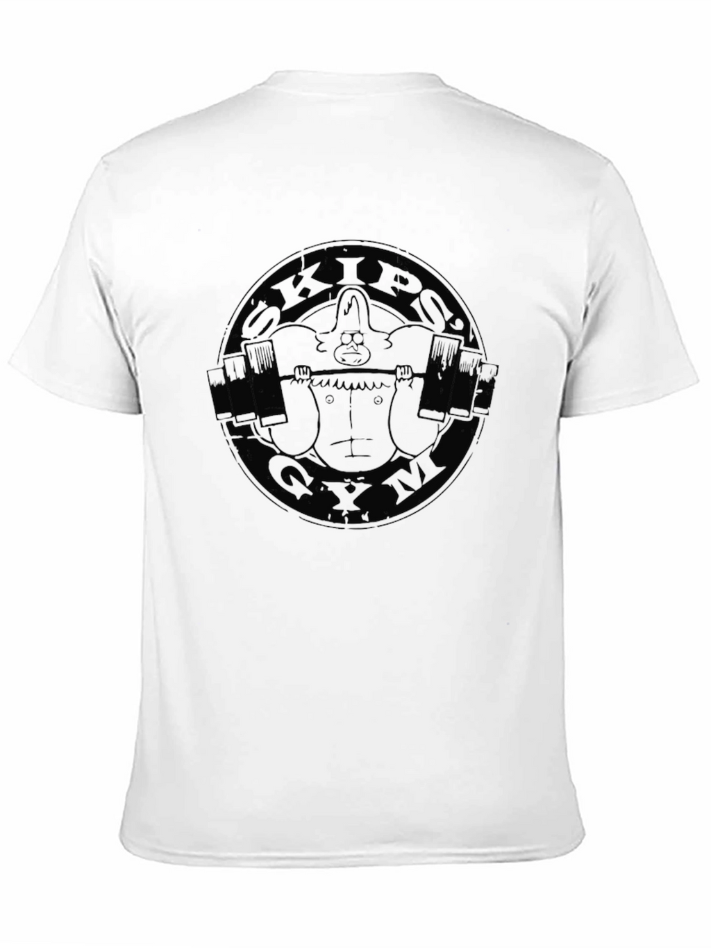 Skips Gym Black T-Shirt - Cartoon Style