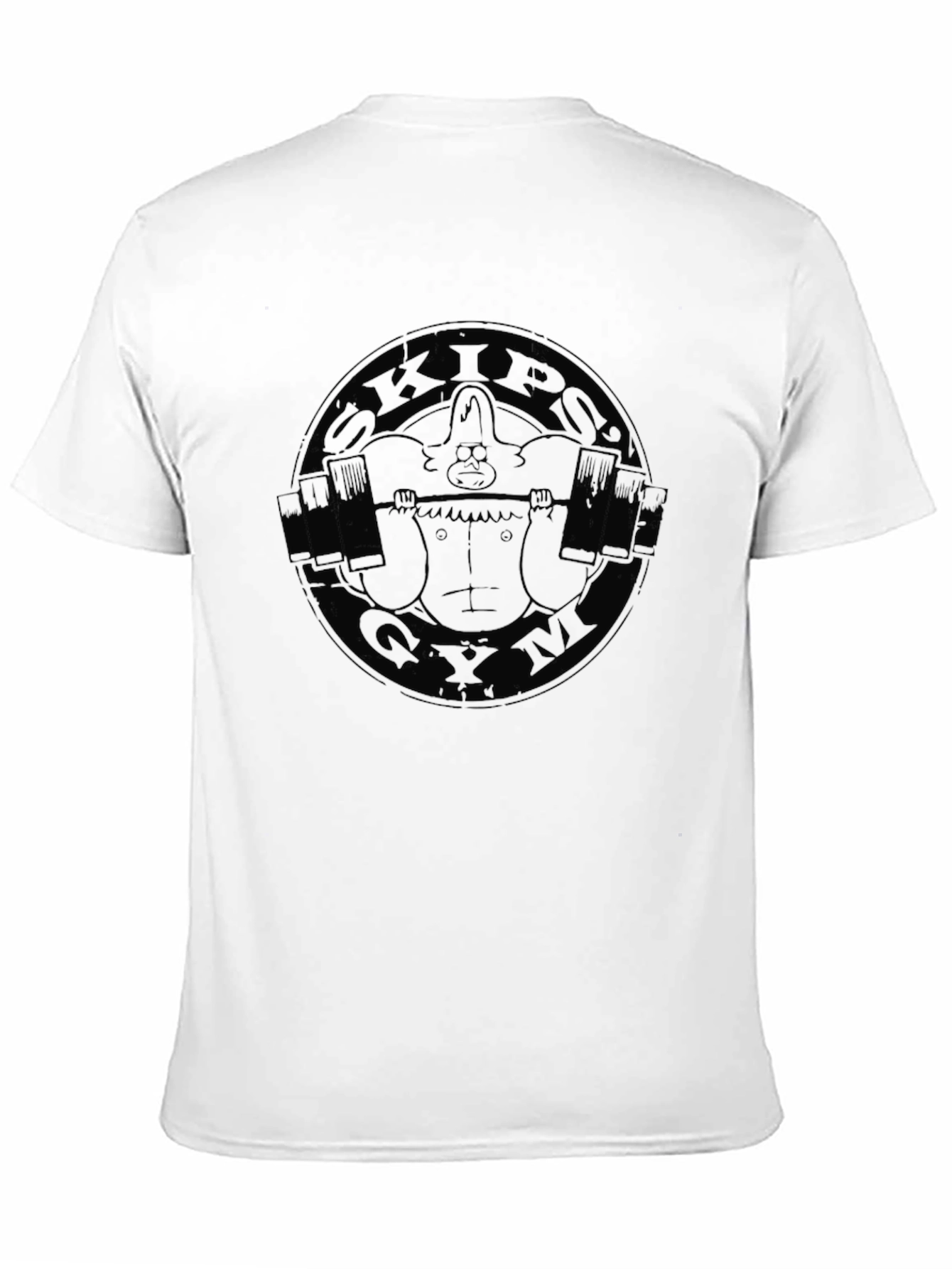 Skips Gym Black T-Shirt - Cartoon Style