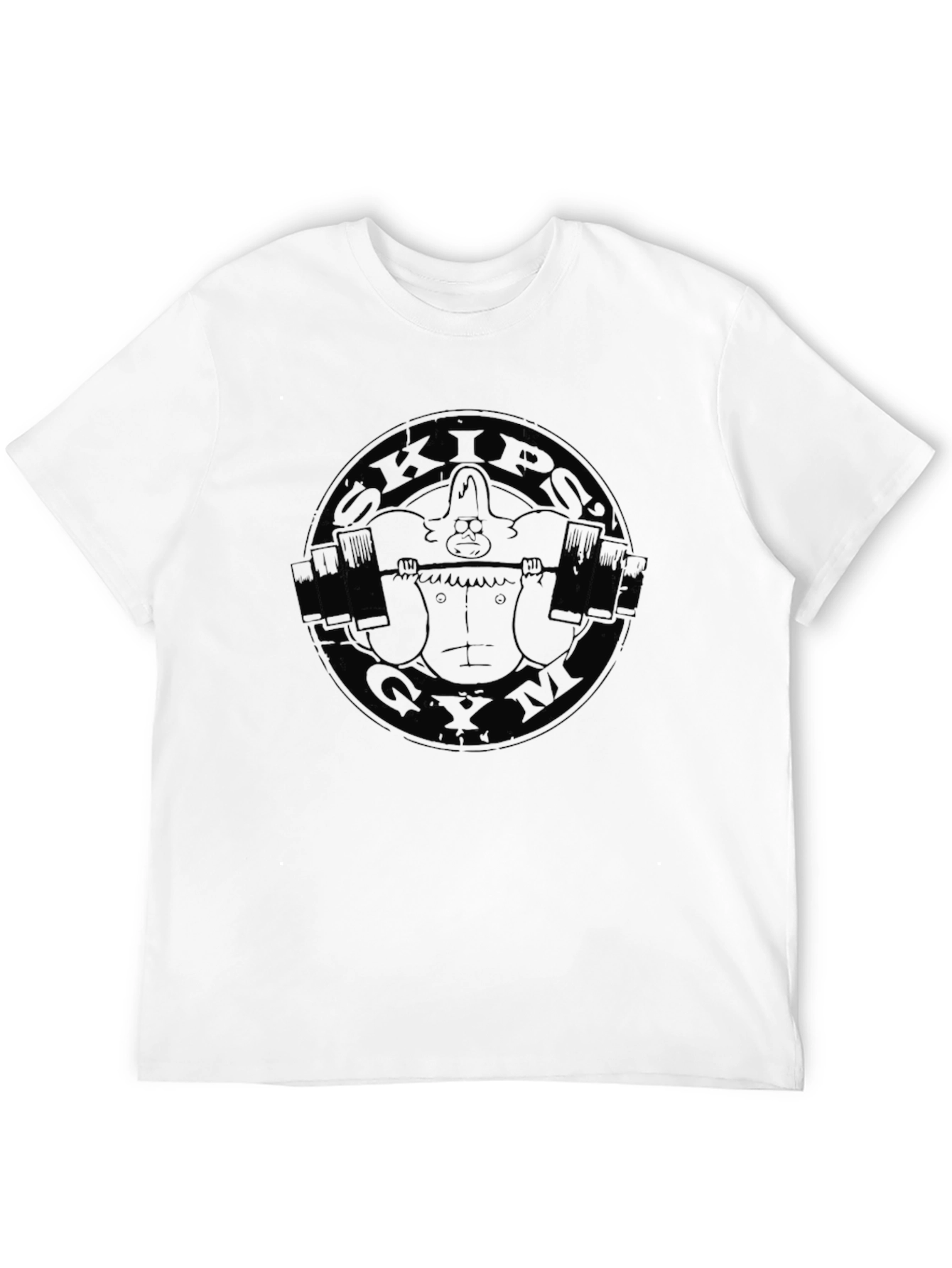 Skips Gym Black T-Shirt - Cartoon Style
