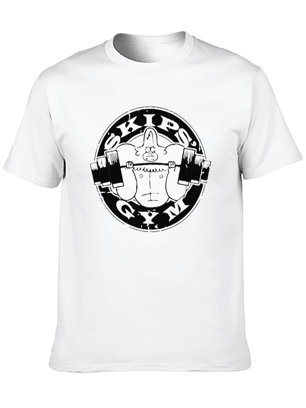 Skips Gym Black T-Shirt - Cartoon Style