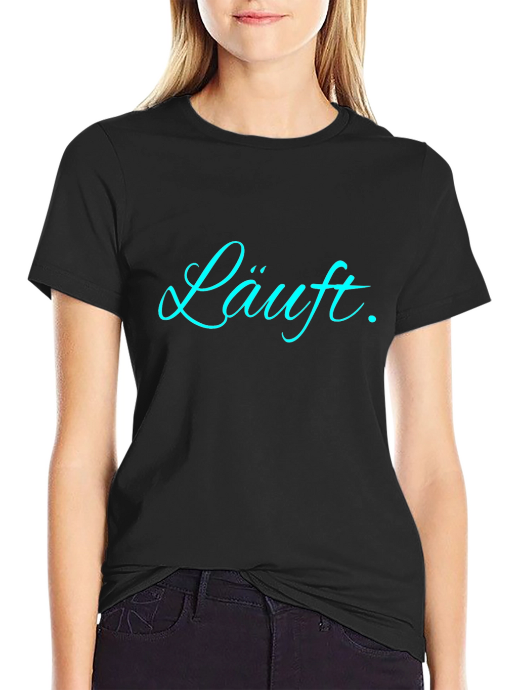 Lauft Scripted Graphic Tee - Trendy Black Shirt