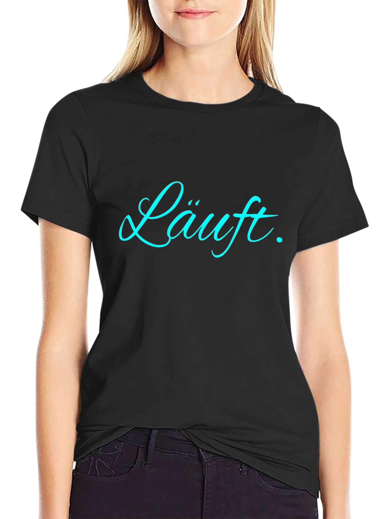 Lauft Scripted Graphic Tee - Trendy Black Shirt