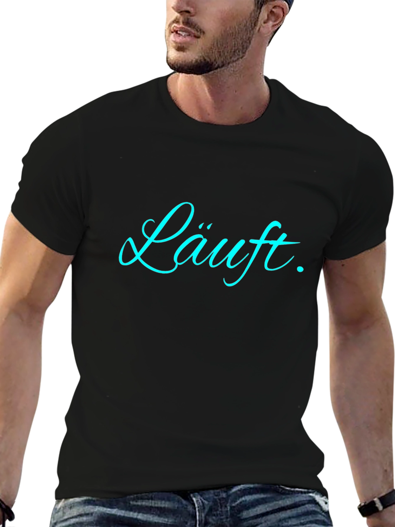 Lauft Scripted Graphic Tee - Trendy Black Shirt