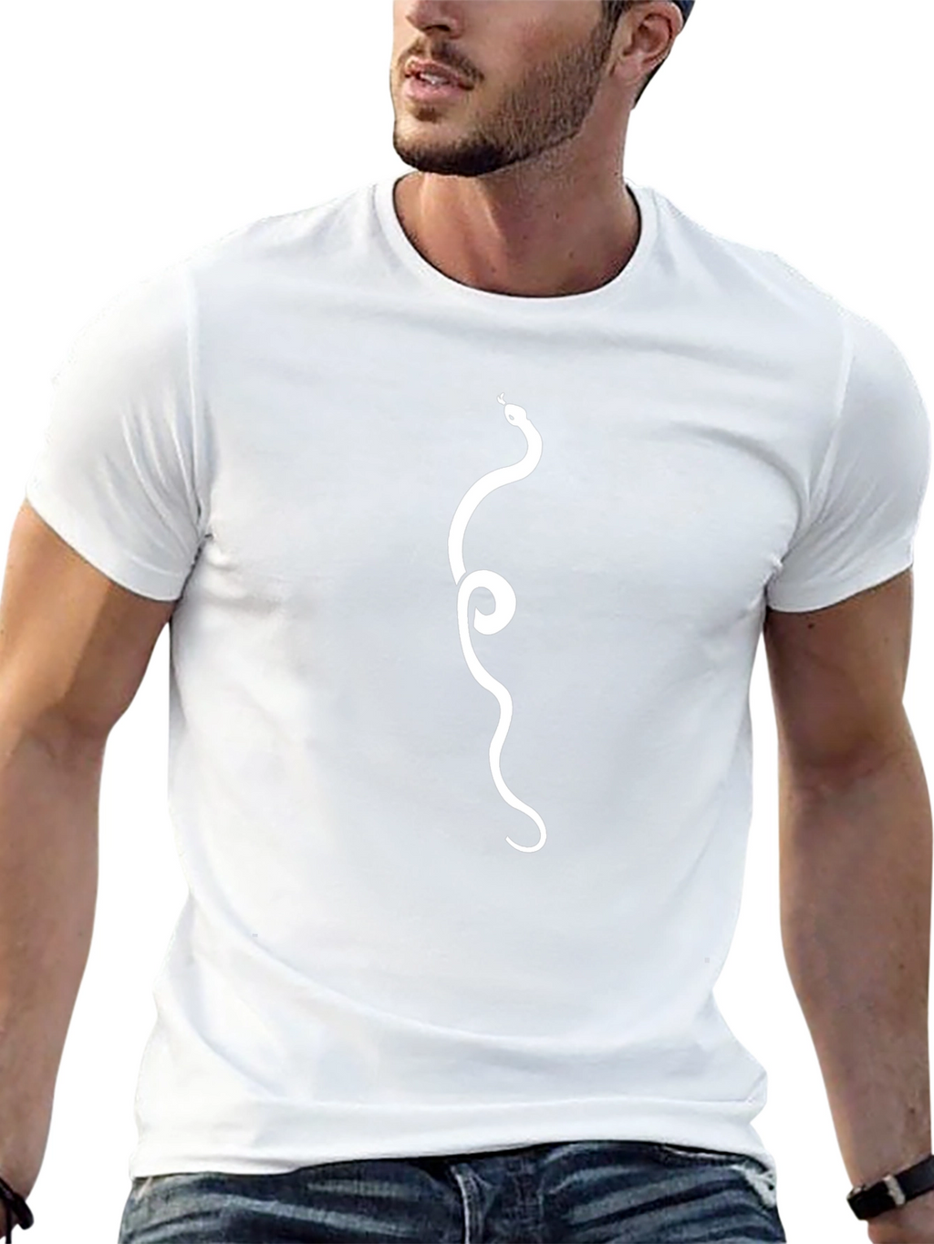 Snake Graphic Tee - Stylish Mens Black T-Shirt
