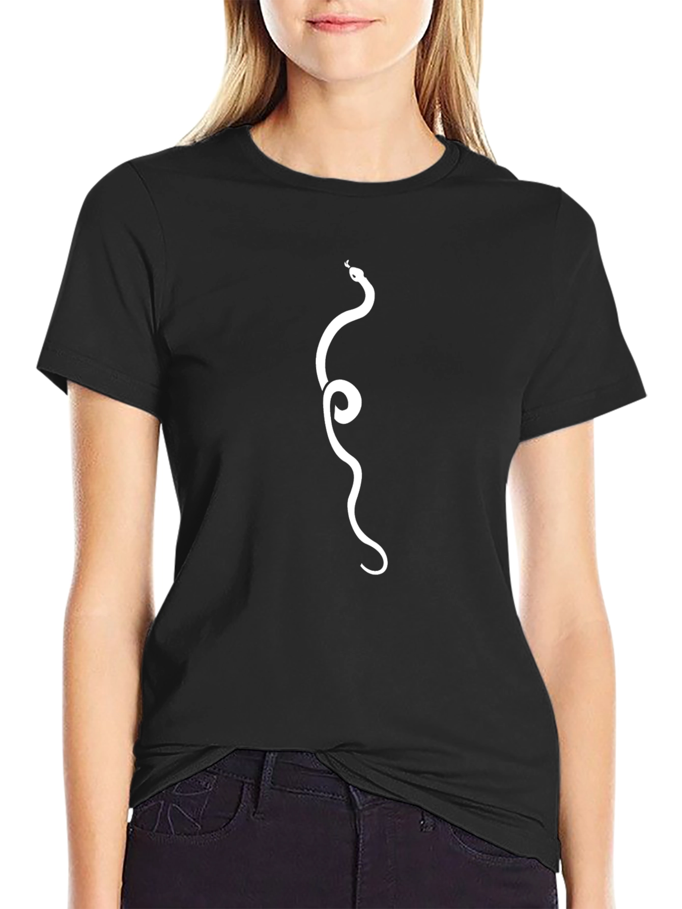 Snake Graphic Tee - Stylish Mens Black T-Shirt