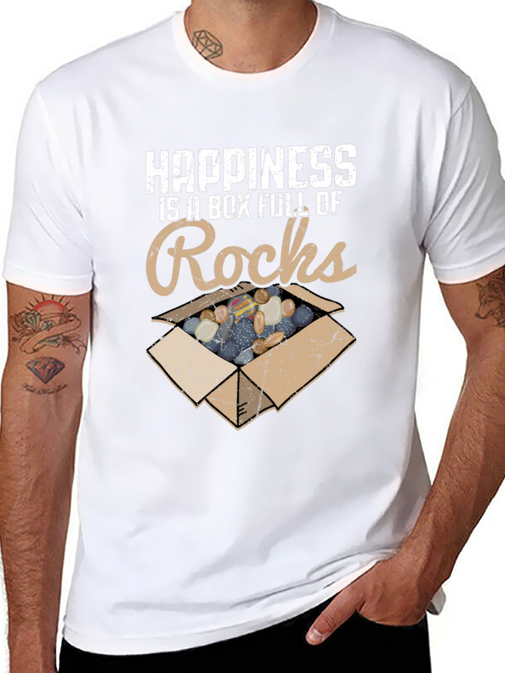 Happiness Rocks T-Shirt - Funny Rock Collector Tee