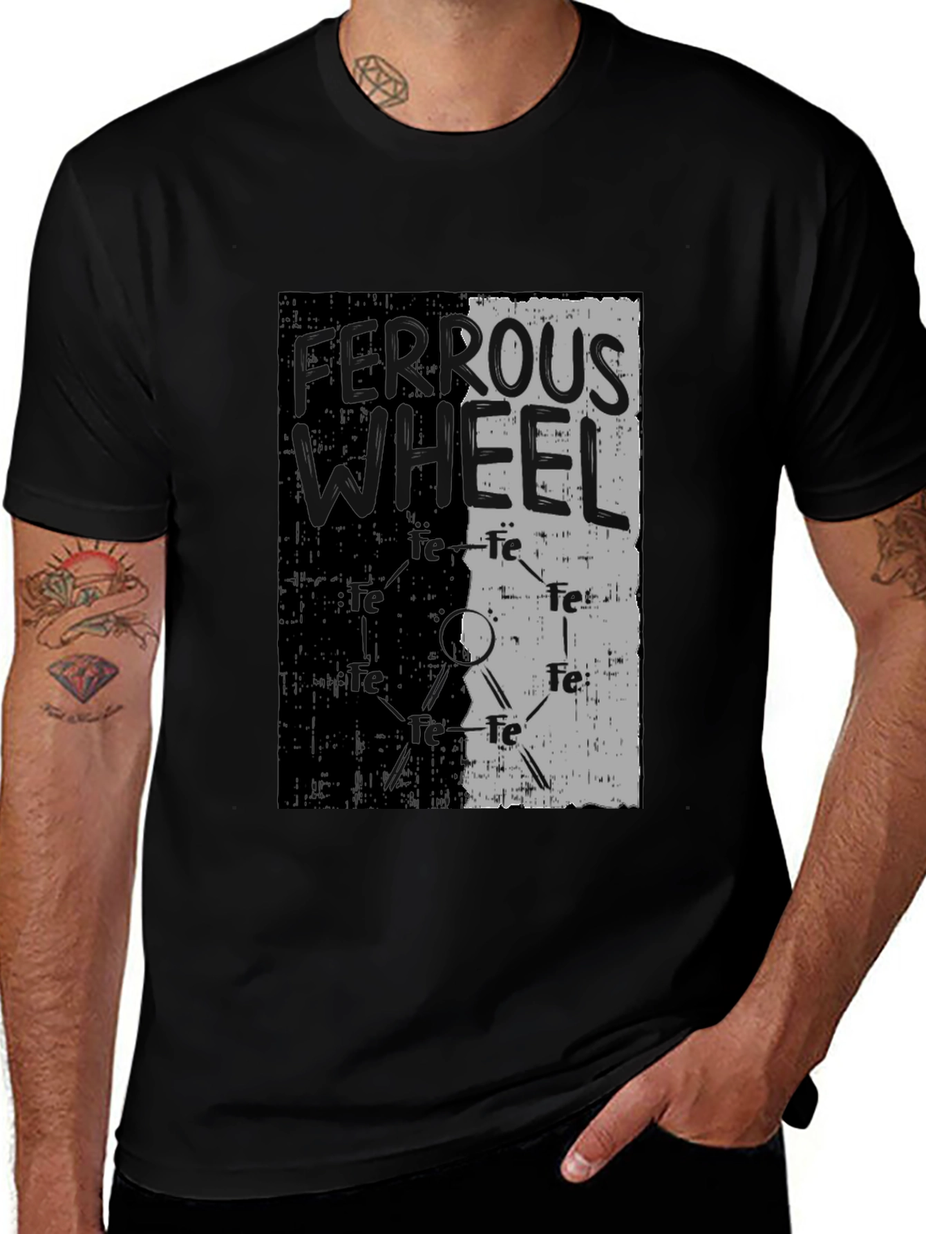 Ferrous Wheel Graphic Tee - Black Cotton Blend