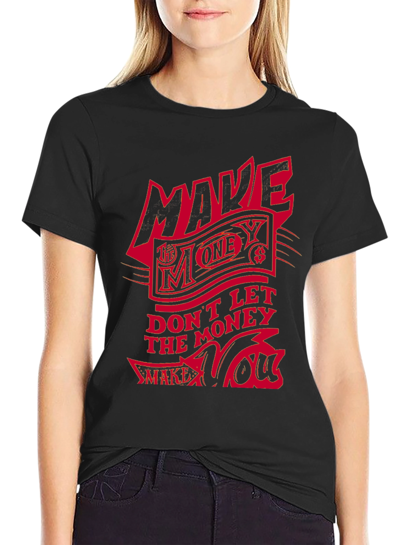 Make Money Graphic Print Tee - Black