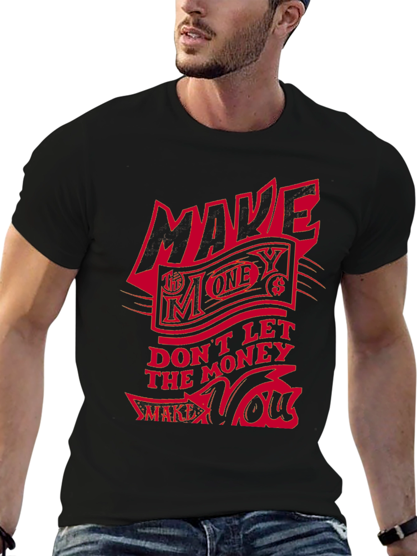 Make Money Graphic Print Tee - Black