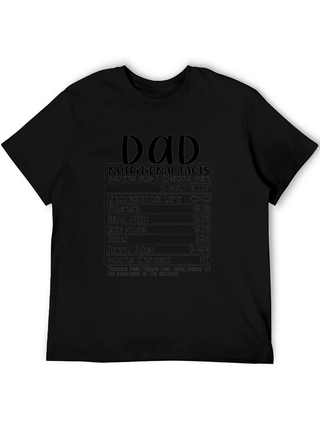 Dad Nutritional Facts Funny Graphic T-Shirt