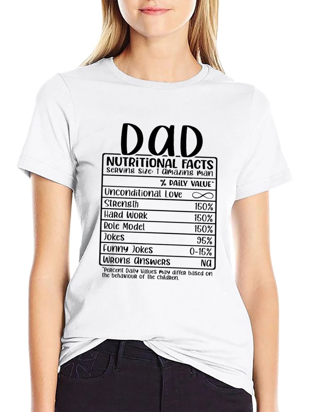 Dad Nutritional Facts Funny Graphic T-Shirt