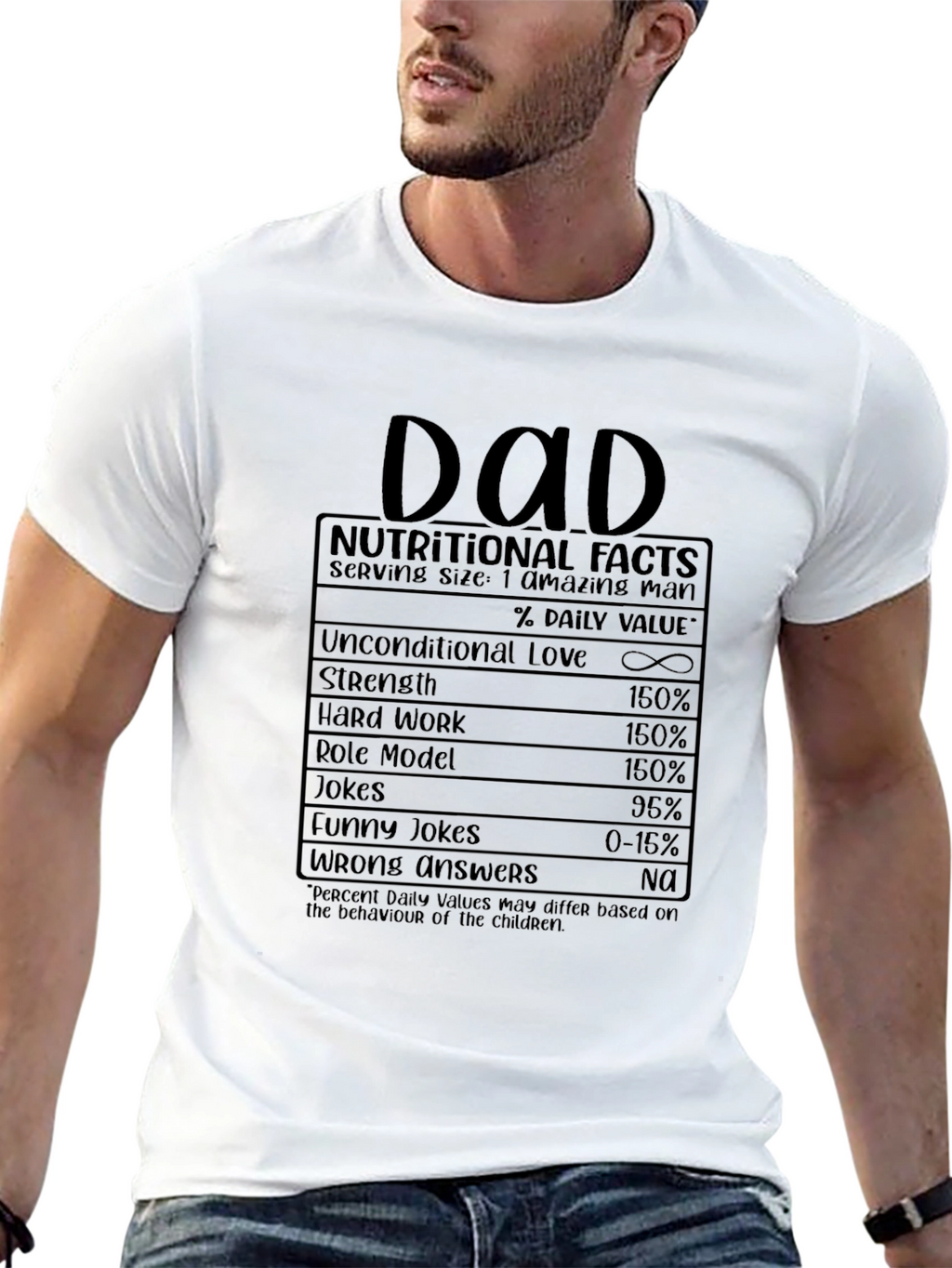 Dad Nutritional Facts Funny Graphic T-Shirt