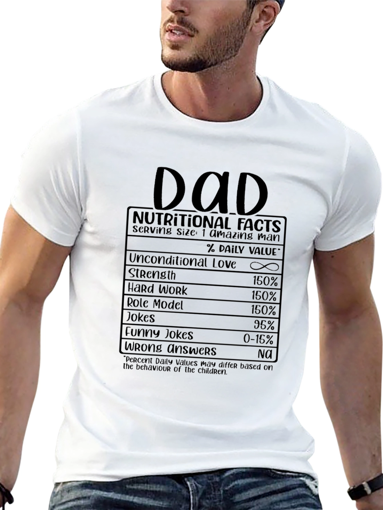 Dad Nutritional Facts Funny Graphic T-Shirt