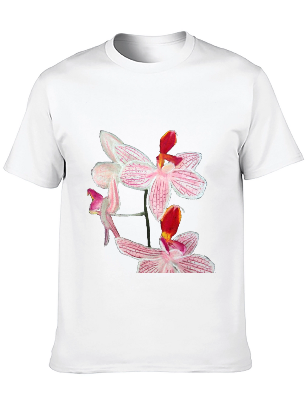 Floral Orchid Graphic Black T-Shirt