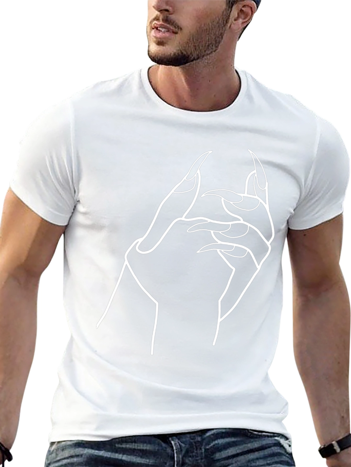Gothic Hand Graphic Black T-Shirt