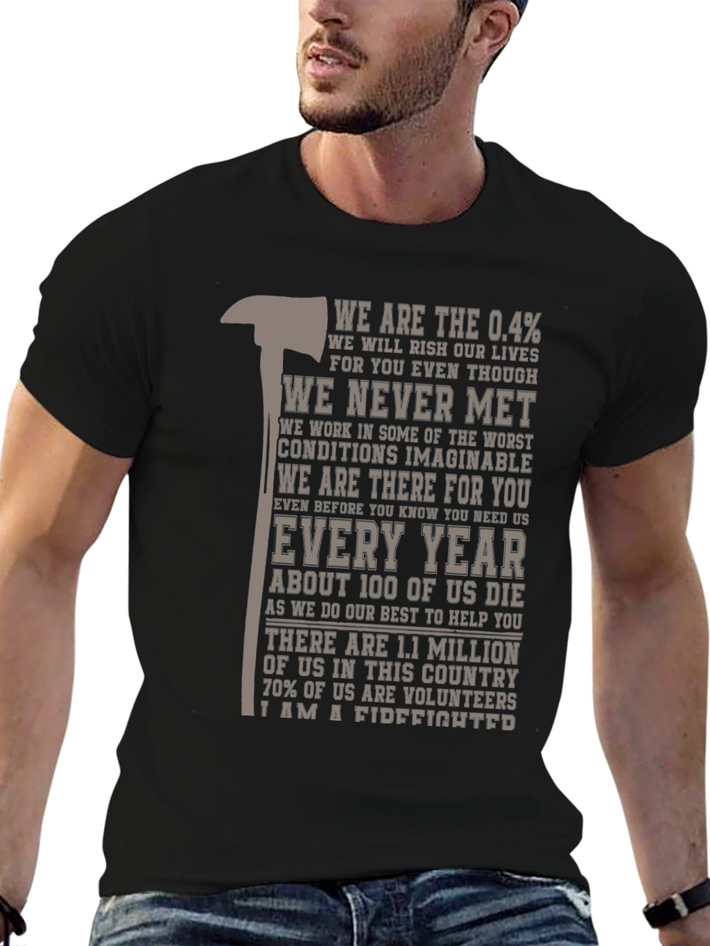 Firefighter Tribute Graphic T-Shirt