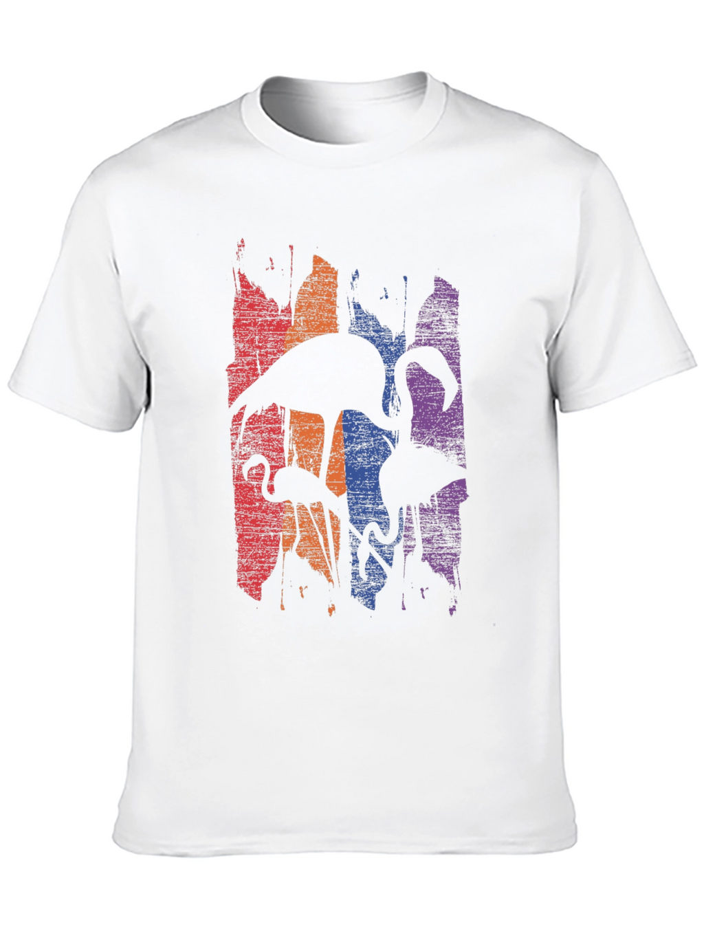 Flamingo Silhouette Graphic Print Mens T-Shirt