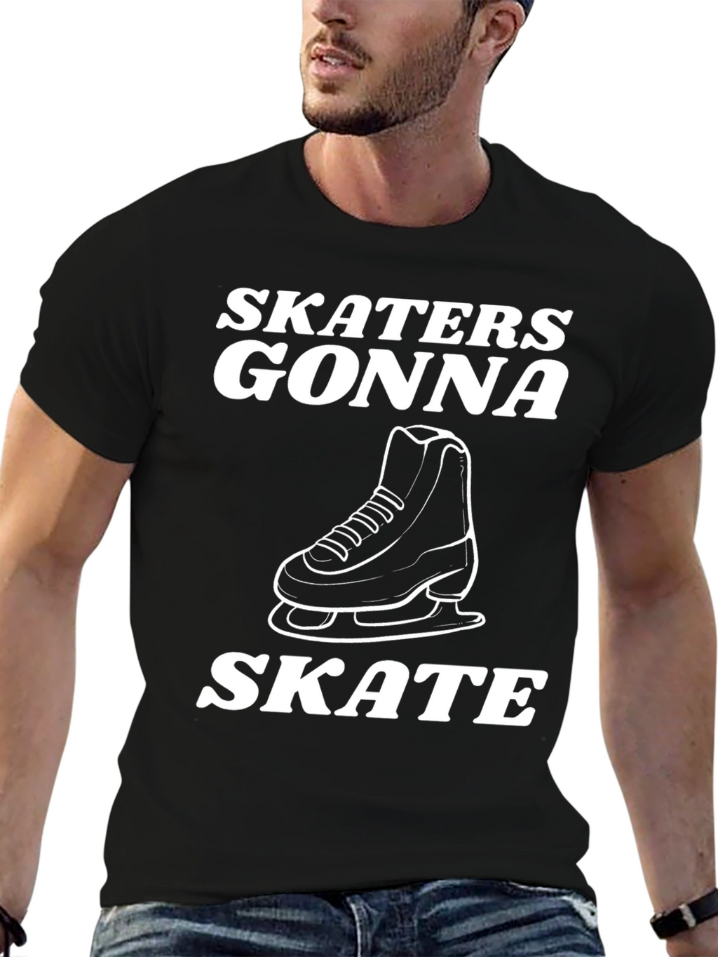 Skaters Gonna Skate Black Graphic Tee