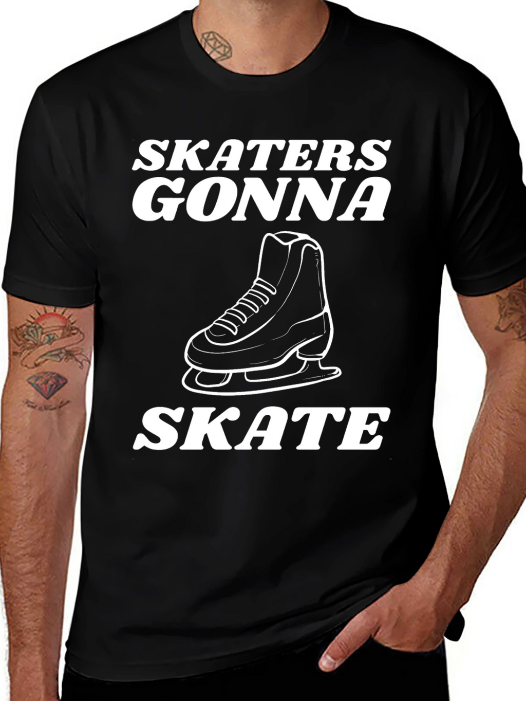 Skaters Gonna Skate Black Graphic Tee