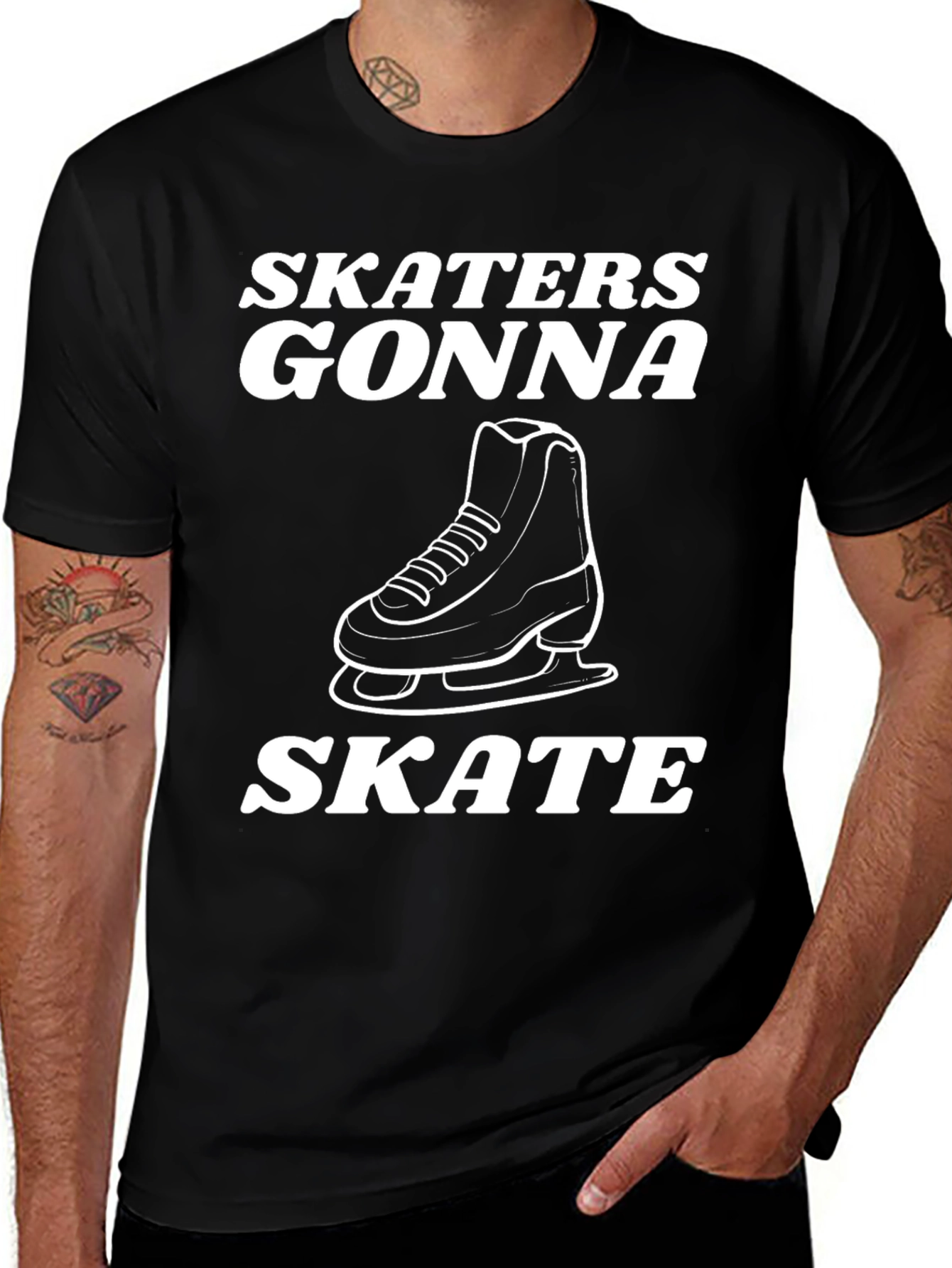 Skaters Gonna Skate Black Graphic Tee