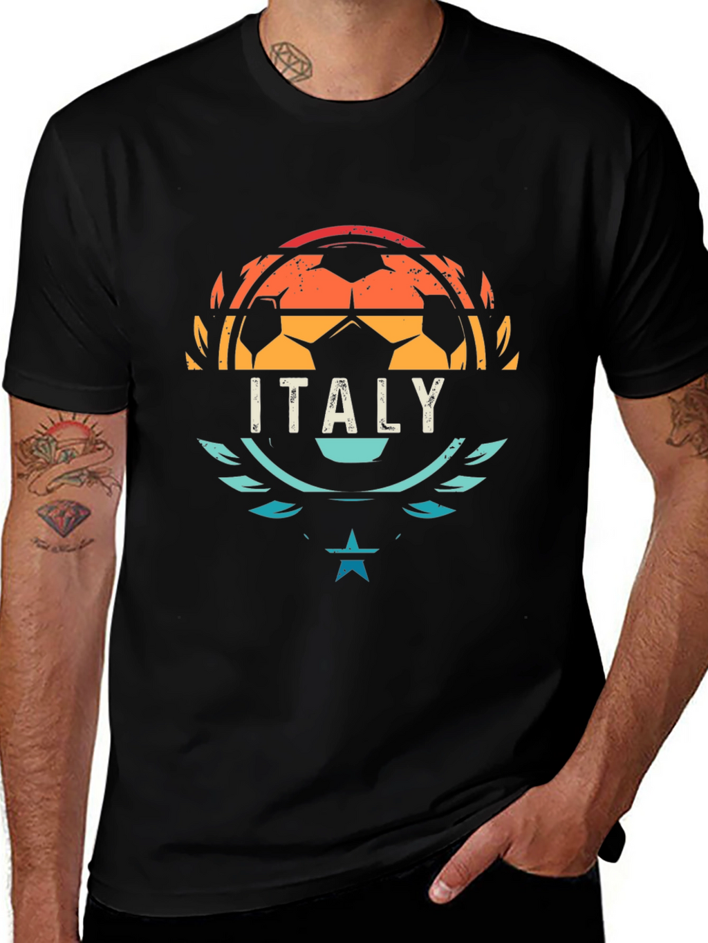 Italy Soccer T-Shirt - Retro Style Football Tee