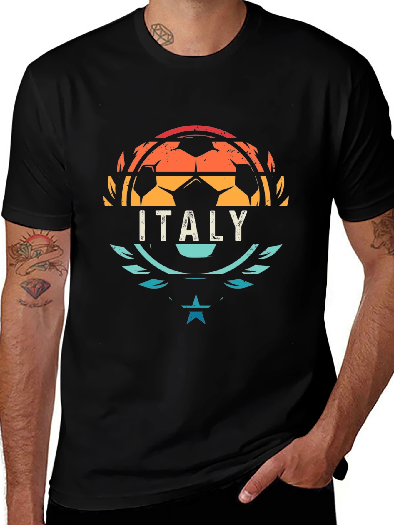 Italy Soccer T-Shirt - Retro Style Football Tee