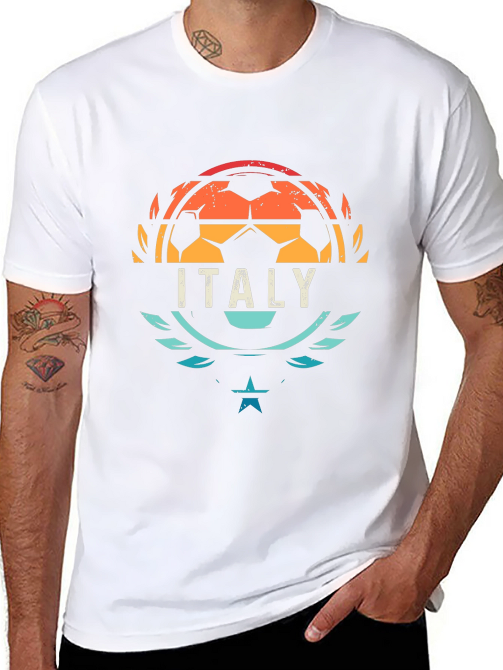 Italy Soccer T-Shirt - Retro Style Football Tee
